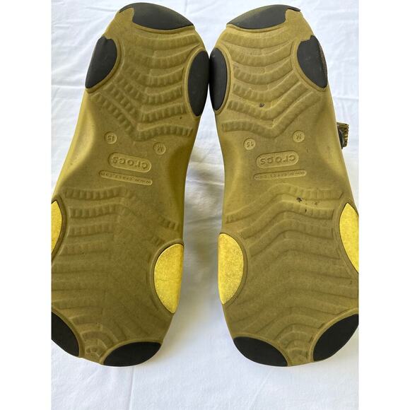 Iconic Crocs Comfort Olive Green Strap All Terrain Sandals With Back Strap Sz 15 - Picture 5 of 16